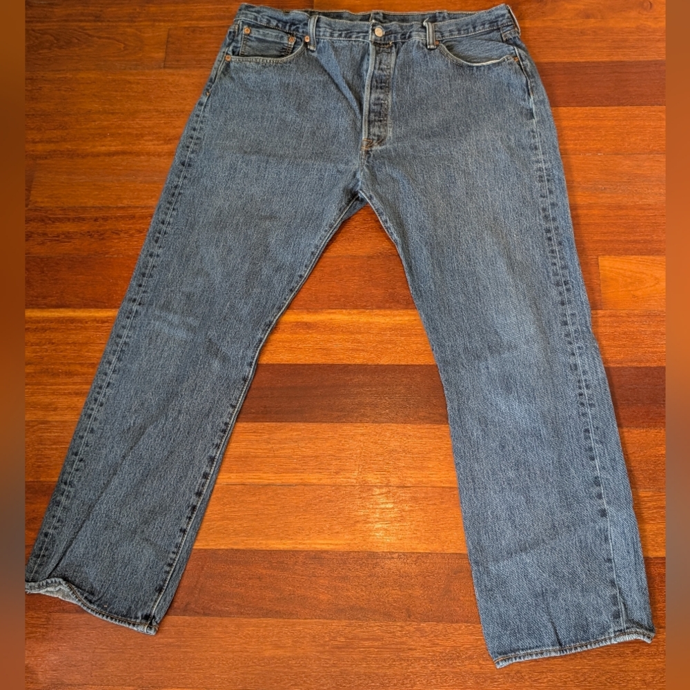 Levi's 501 Relaxed Fit Blue Denim Jeans Mens 40x32